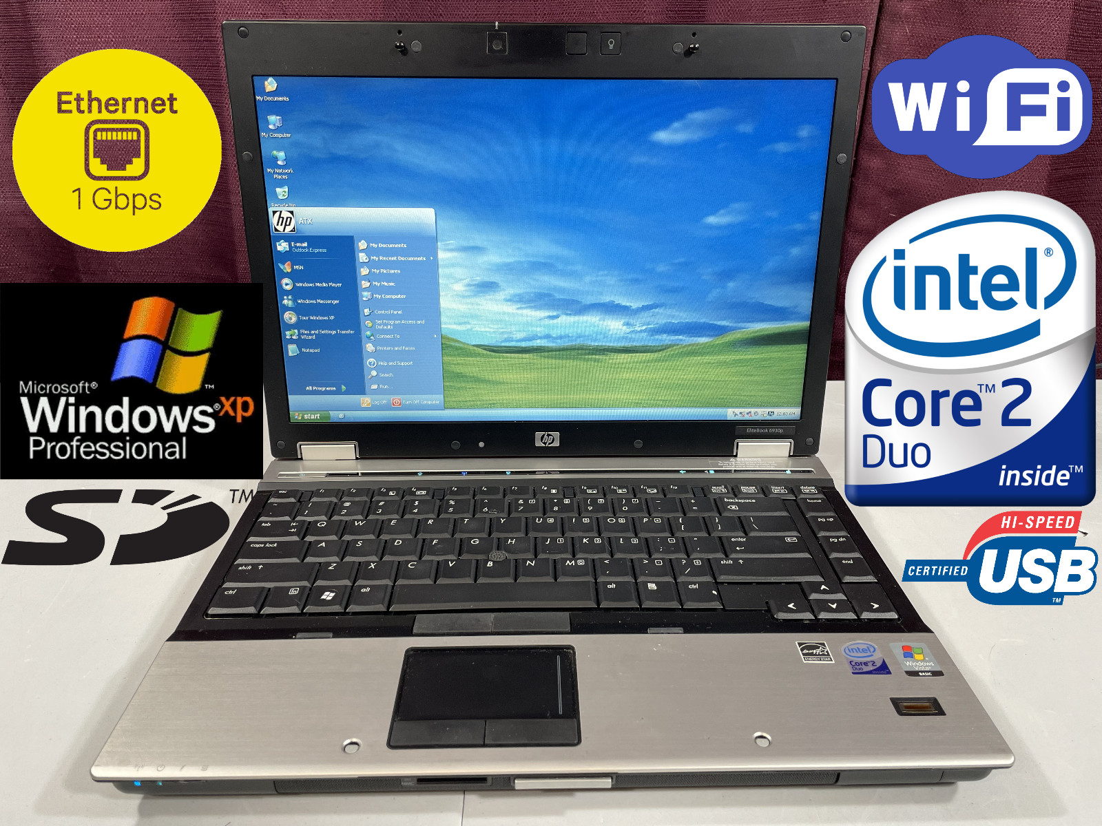 RESTORED Windows XP Vintage Retro Gaming Laptop Computer PC HP Elitebook 6930p