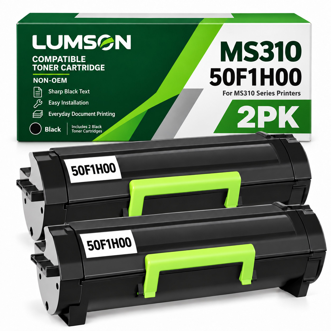 MS310 50F1H00 Toner 2Pack Compatible For Lexmark  MS312 MS315 50F1H00 5000 pages