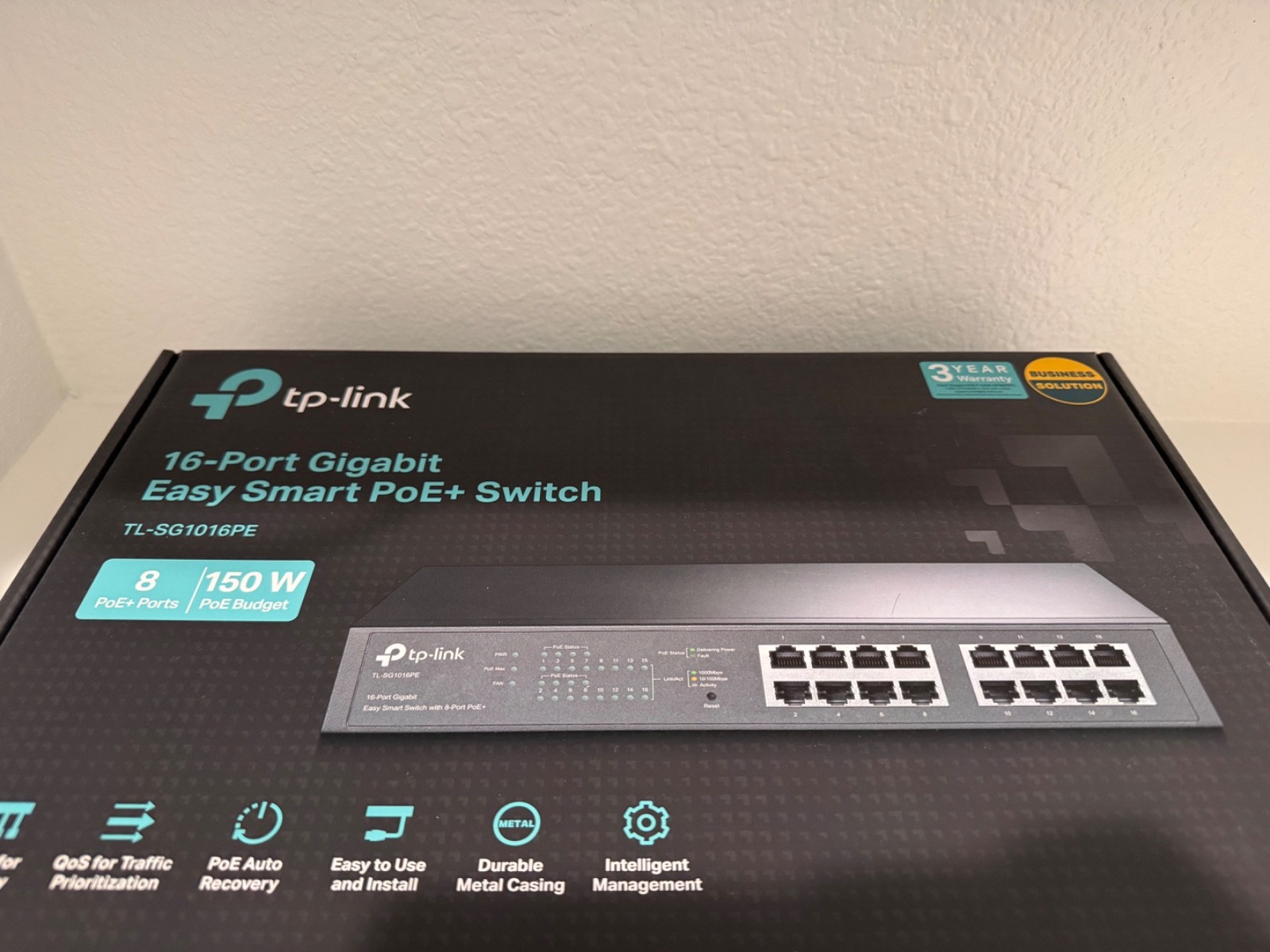 TP-LINK TL-SG1016PE Easy Smart Managed 16-Port Gigabit PoE+ 150W Rack