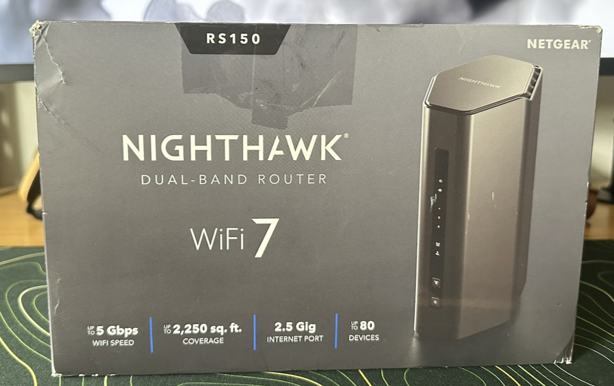 NETGEAR Nighthawk RS150 WiFi 7 Dual-Band Router 5 Gbps, Black