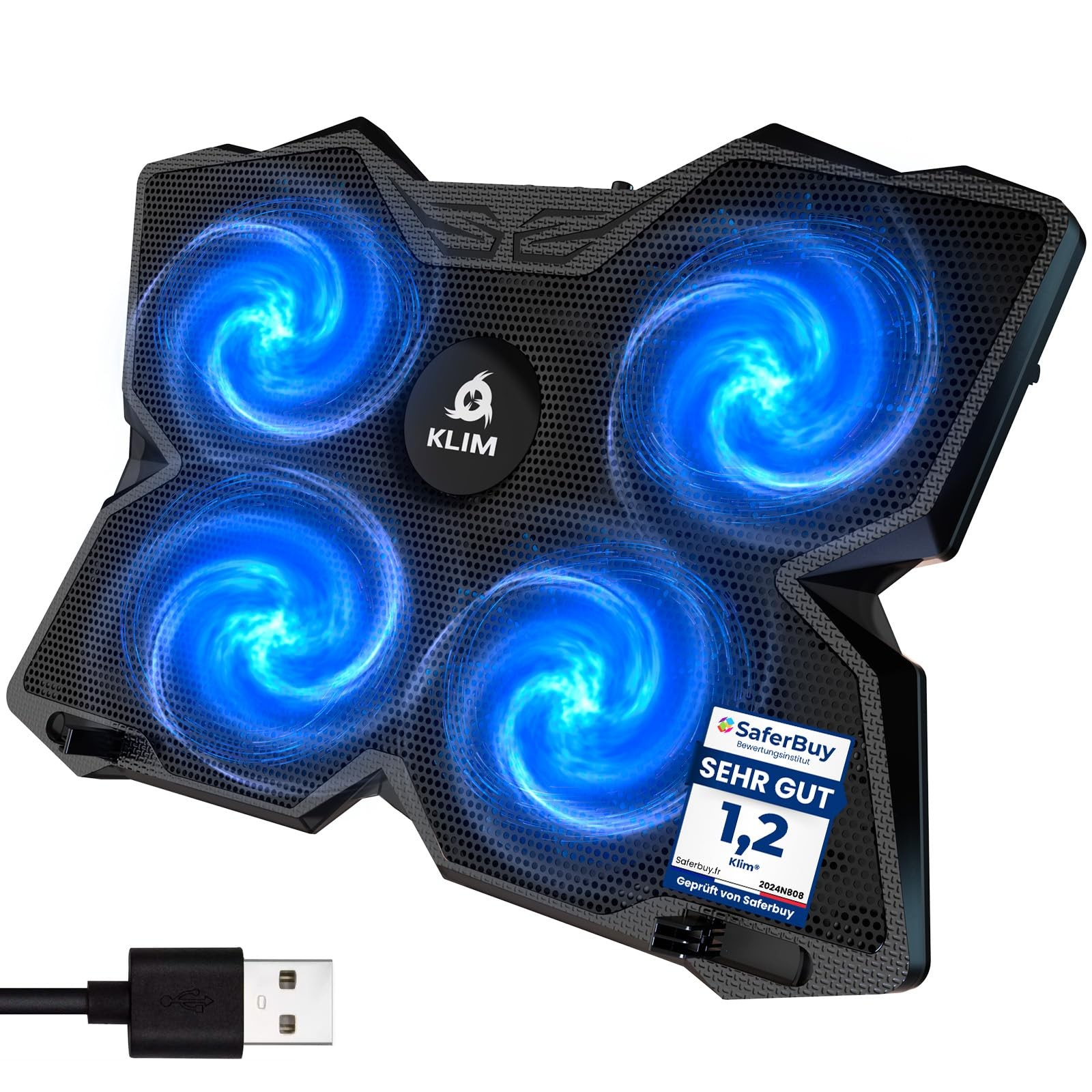 KLIM Wind Laptop Cooling Pad - More Than 500 000 Units Sold - New Blue