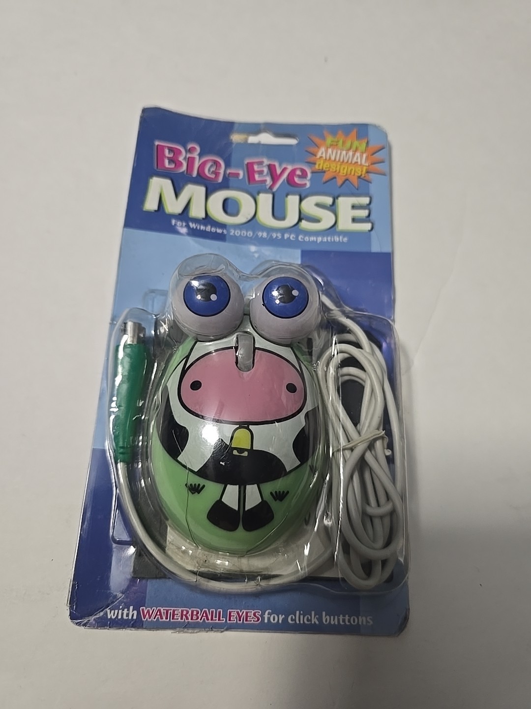 Cow Big-Eye Computer Mouse for Windows 2000/98/95 Waterball Eye Click Button #E1