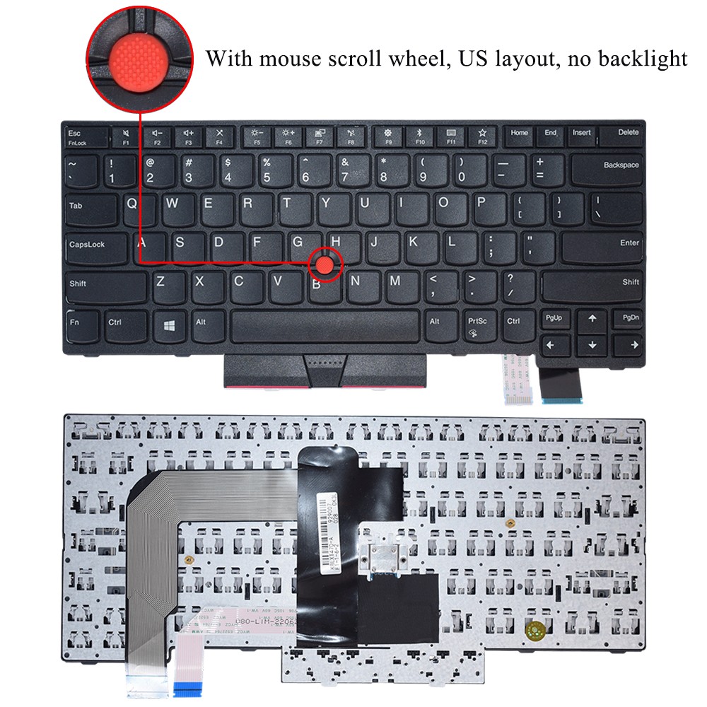 New Non-Backlit Keyboard Black For Lenovo ThinkPad A485 T470 T480 01AX446 US