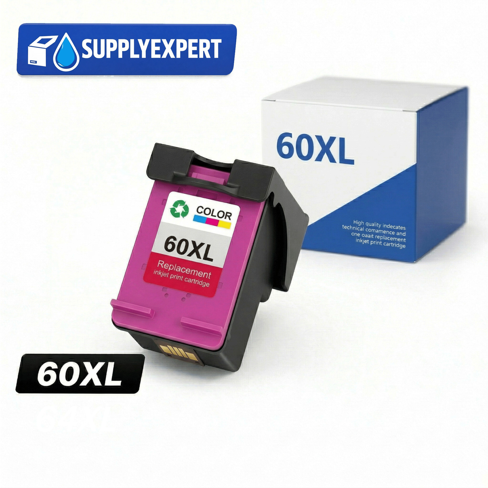 1PK 60XL Color Ink Cartridge Compatible for HP DeskJet D1660 D2500