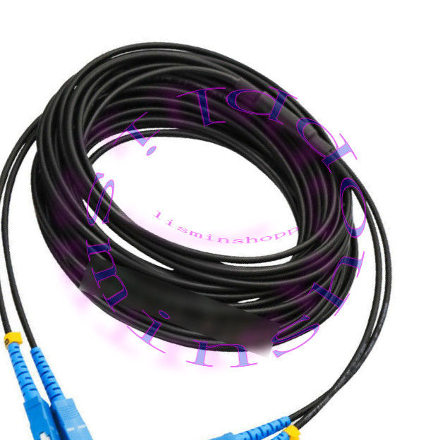 200M Black Armored Fiber Cable SC-SC UPC SM 9/125 Duplex Fiber Optic Patch Cord