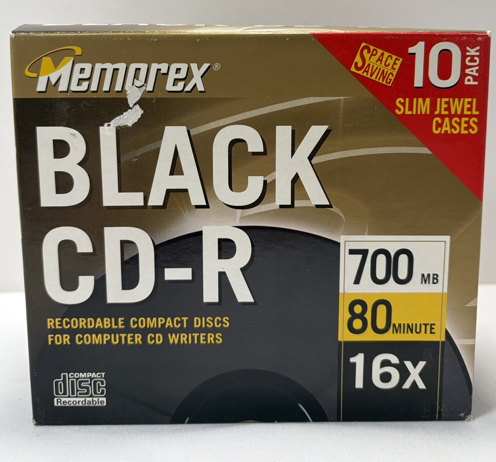 Memorex Black CD-R 10 Pack 700MB 80 Minute 32x Recordable Compact Discs New