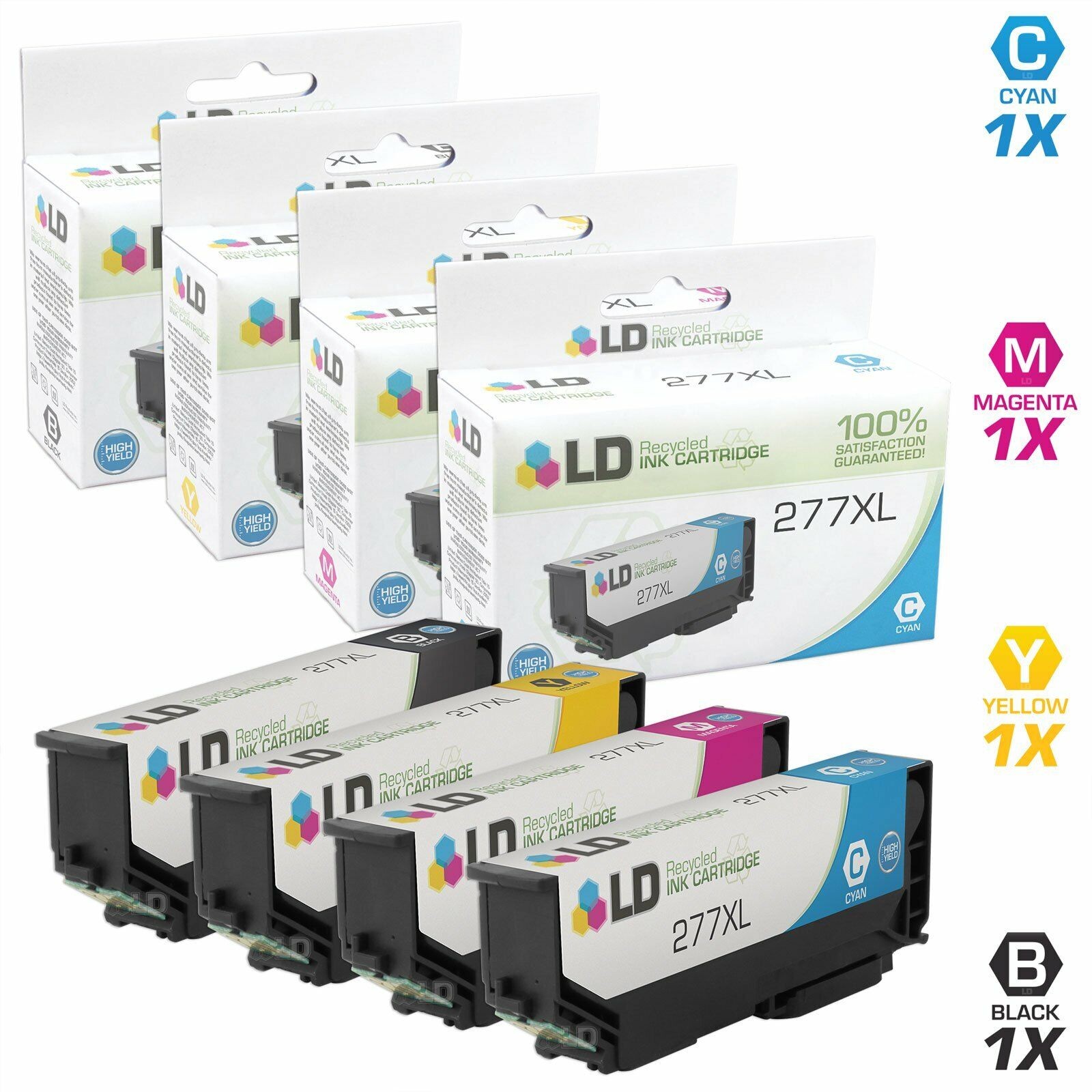 LD 4pk Replacement Ink for Epson 277 XL 277XL T277XL120 XP-950 XP-960 Color