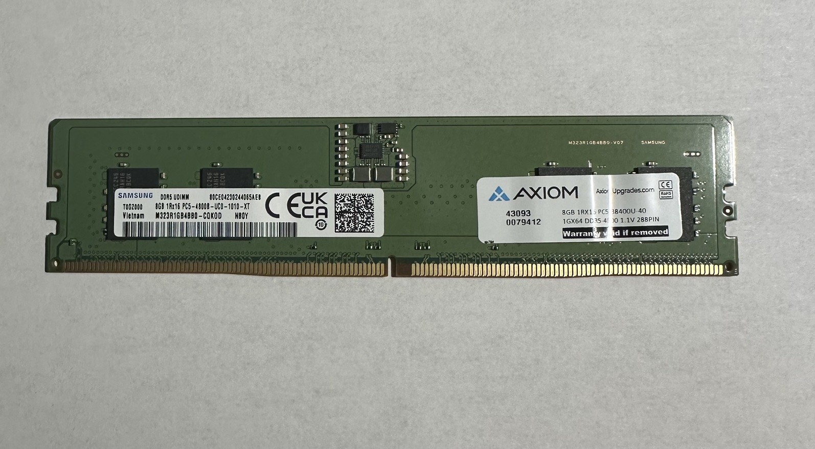 M323R1GB4BB0-CQK0D Samsung 8GB DDR5 4800MHz PC4-38400 RAM