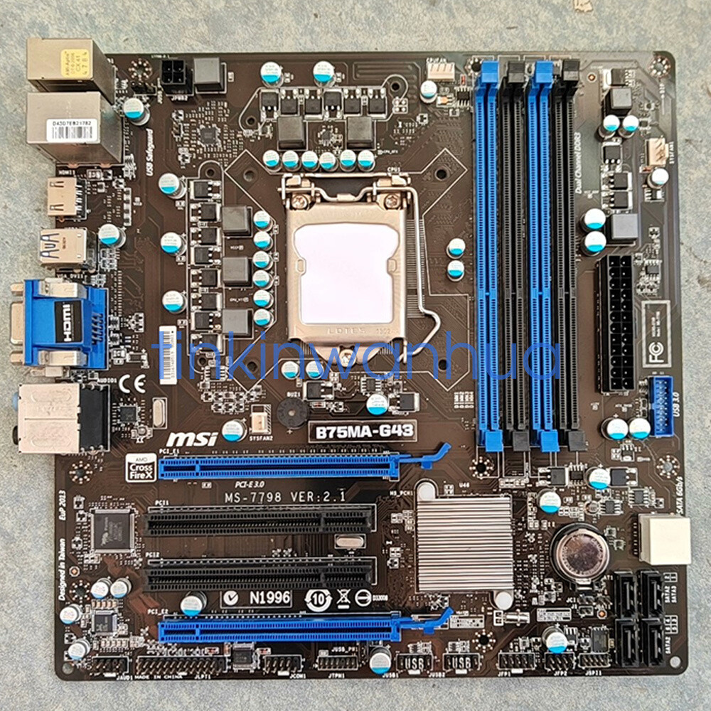 For MSI B75MA-G43 Motherboard MS-7798 VER:2.1 LGA1155 DDR3 VGA+M-ATX