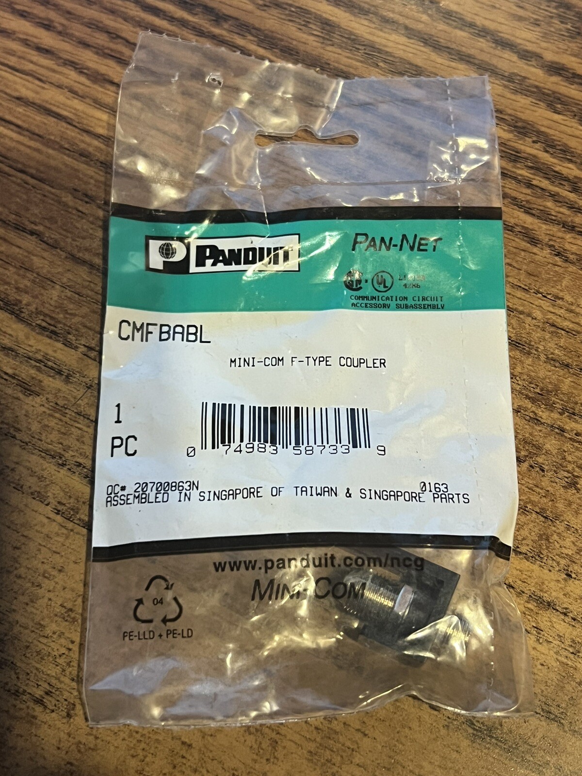 PANDUIT CMFBABL Mini-Com F-Type Coupler Module - Black