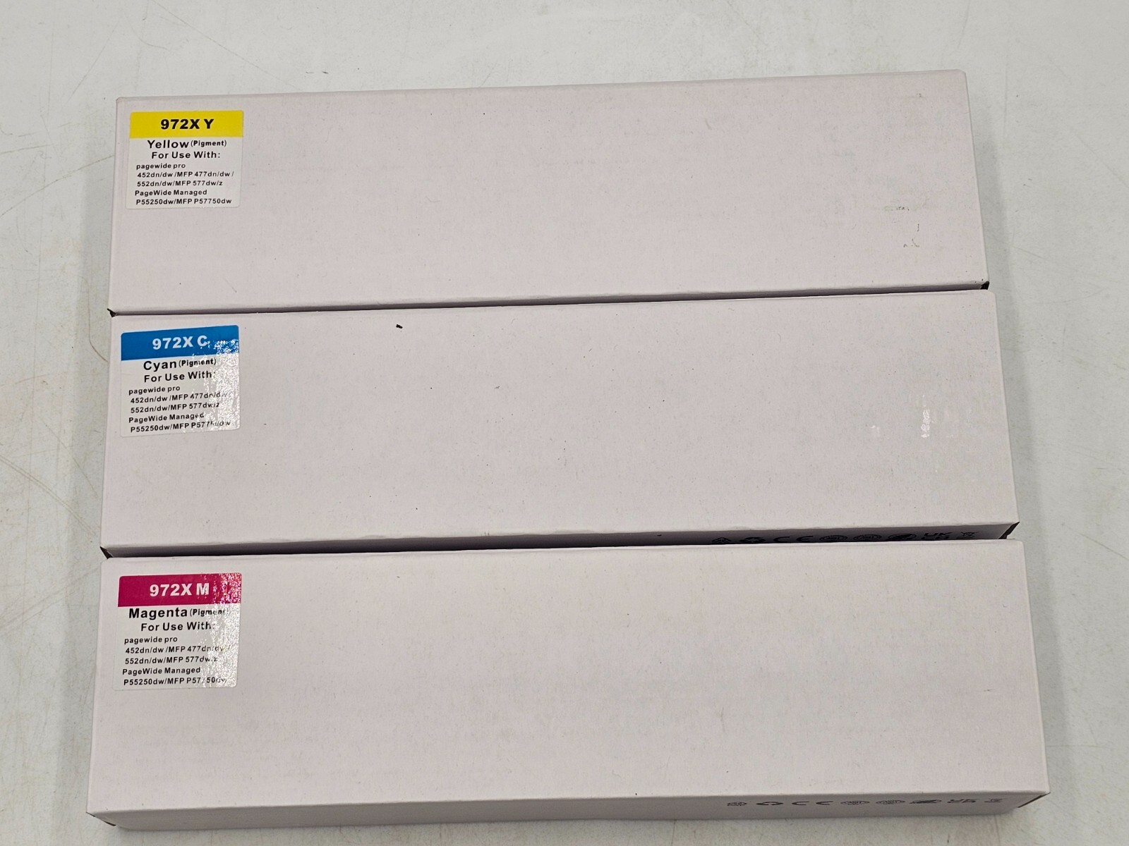 For HP 972X High Yield Ink Cartridges for HP PageWide Pro Y/C/M- NEW
