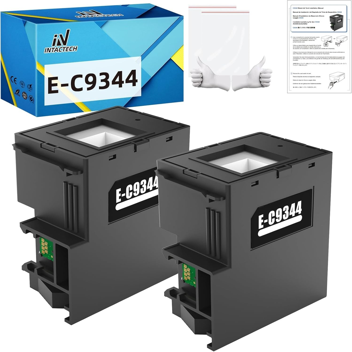 C9344 Maintenance Box Compatible ET 4810 WF 2930 XP 4100 L3550 2 Pack Waste
