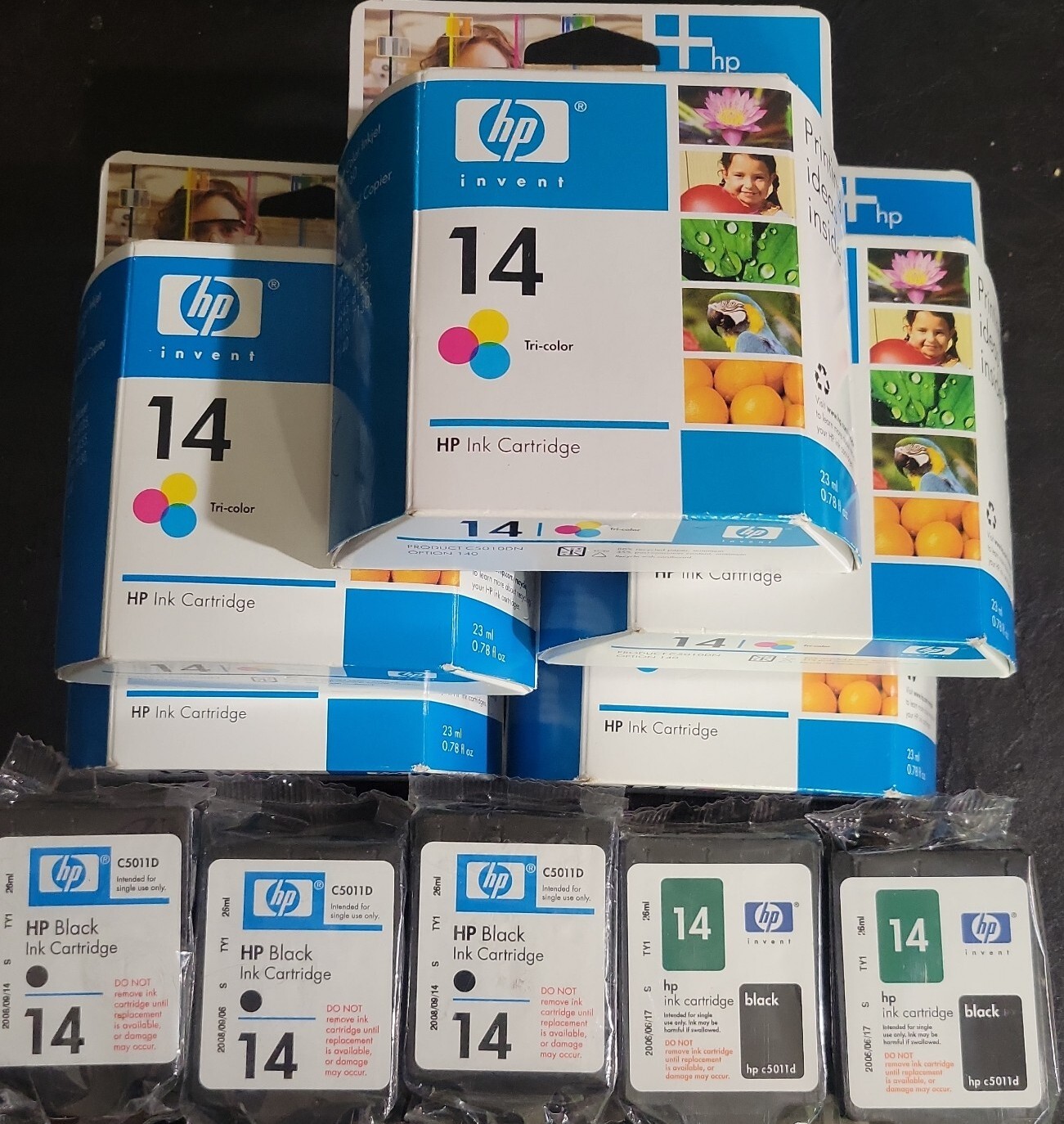 10 Boxes HP Original OEM C5011D 5-Black & 5-Color Ink Cartridges # 14