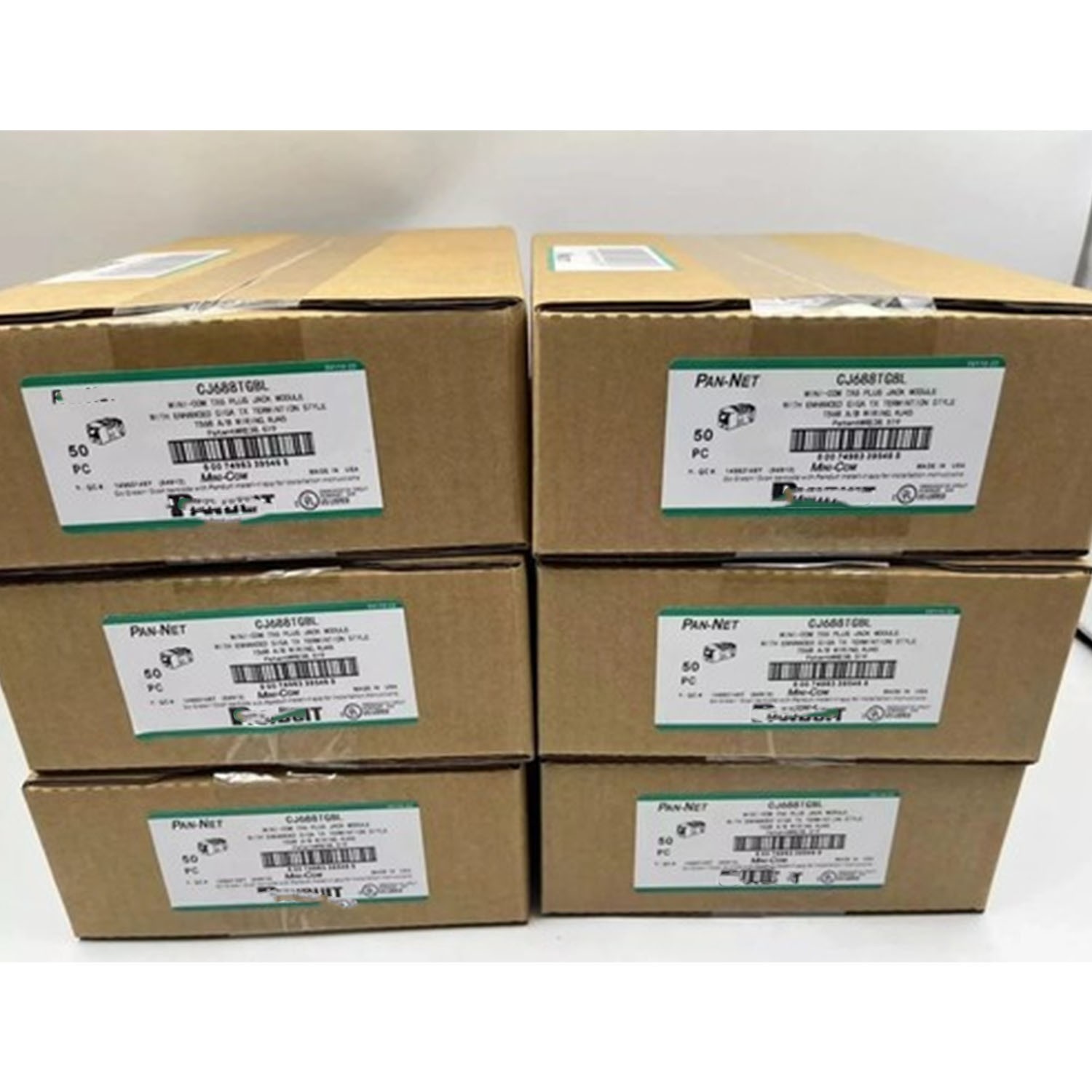Qty 50 Panduit Giga TX Cat6 Network jack CJ688TGIW CJ688TGBU CJ688TGBL