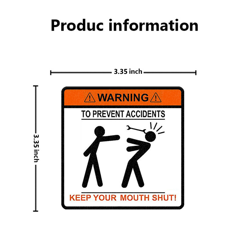 To Prevent Accidents Keep Your Mouth Shut Vinyl Sticker Decal for  Laptops