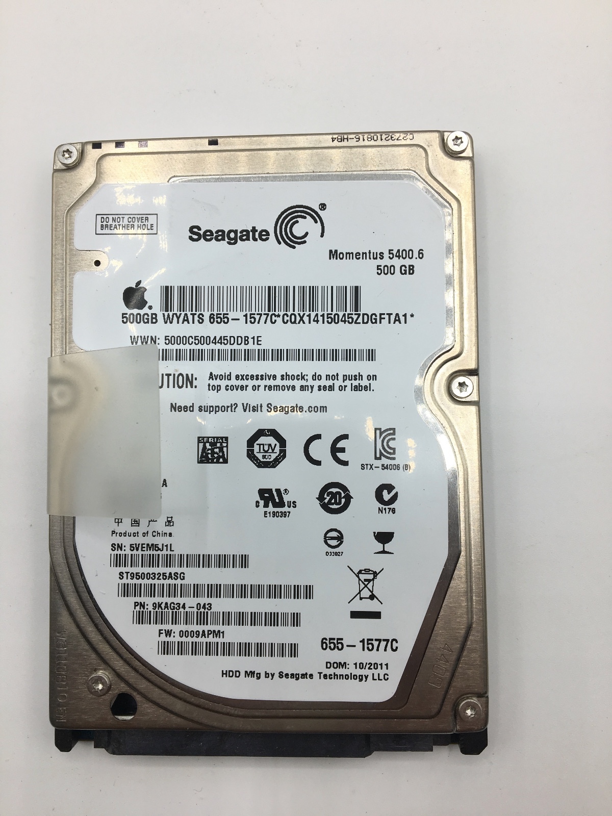 Used 500GB SATA 5400RPM 2.5" Hard Drive Tested