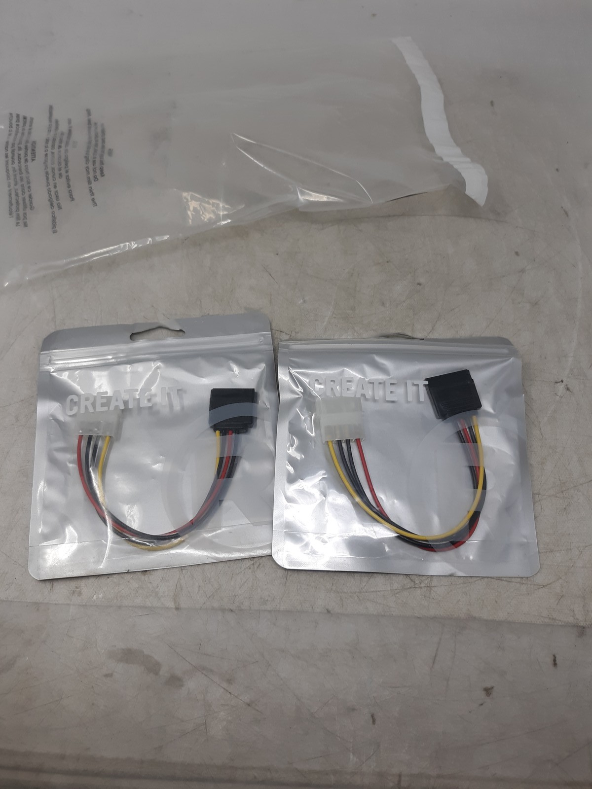 Lot of 2 RadioShack 4-Pin Molex to SATA Power Cables – PC Power Supply Adapter
