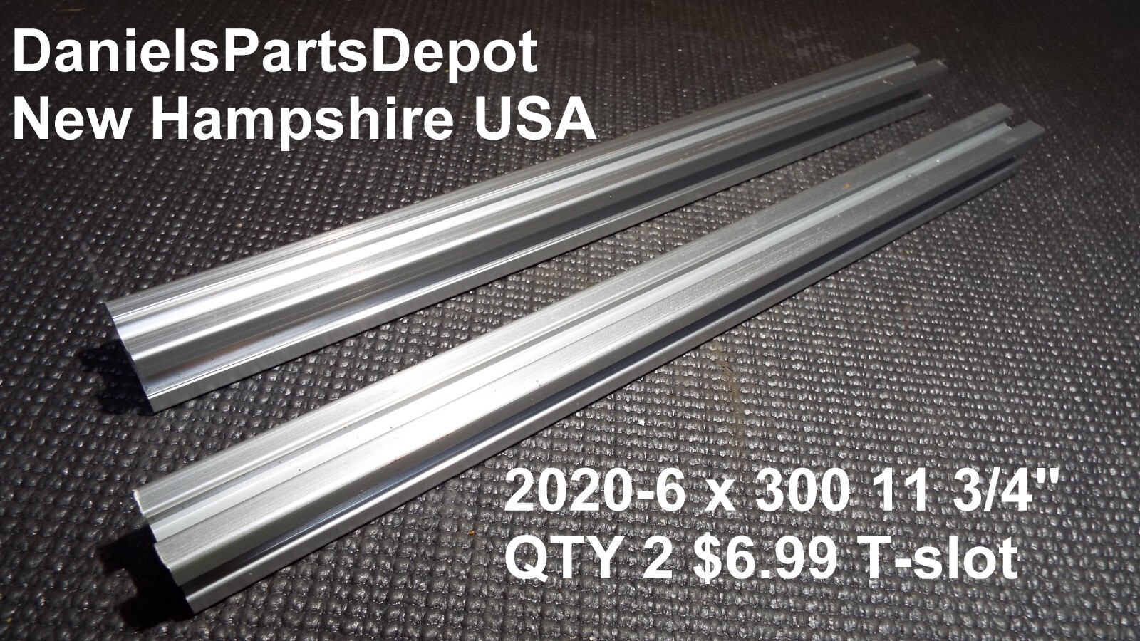 QTY2 EXTRUDED ALUMINUM 2020 X 300 mm 11-3/4" INCH T-SLOT BEAM FRAME 20x20-6 x300