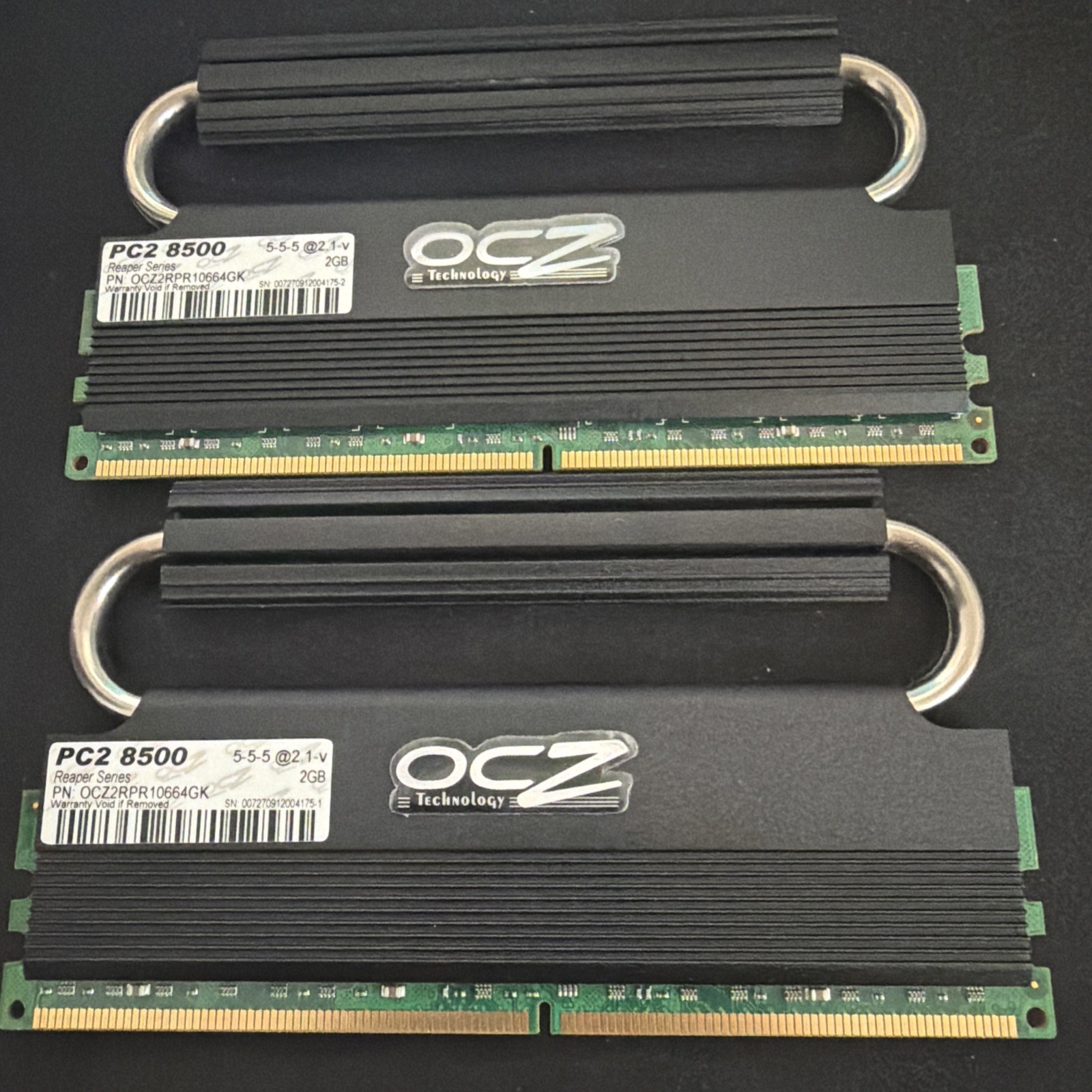 OCZ 4GB (2x2GB) DDR2 SDRAM PC2-8500 Reaper Series Black DIMM OCZ2RPR10664GK