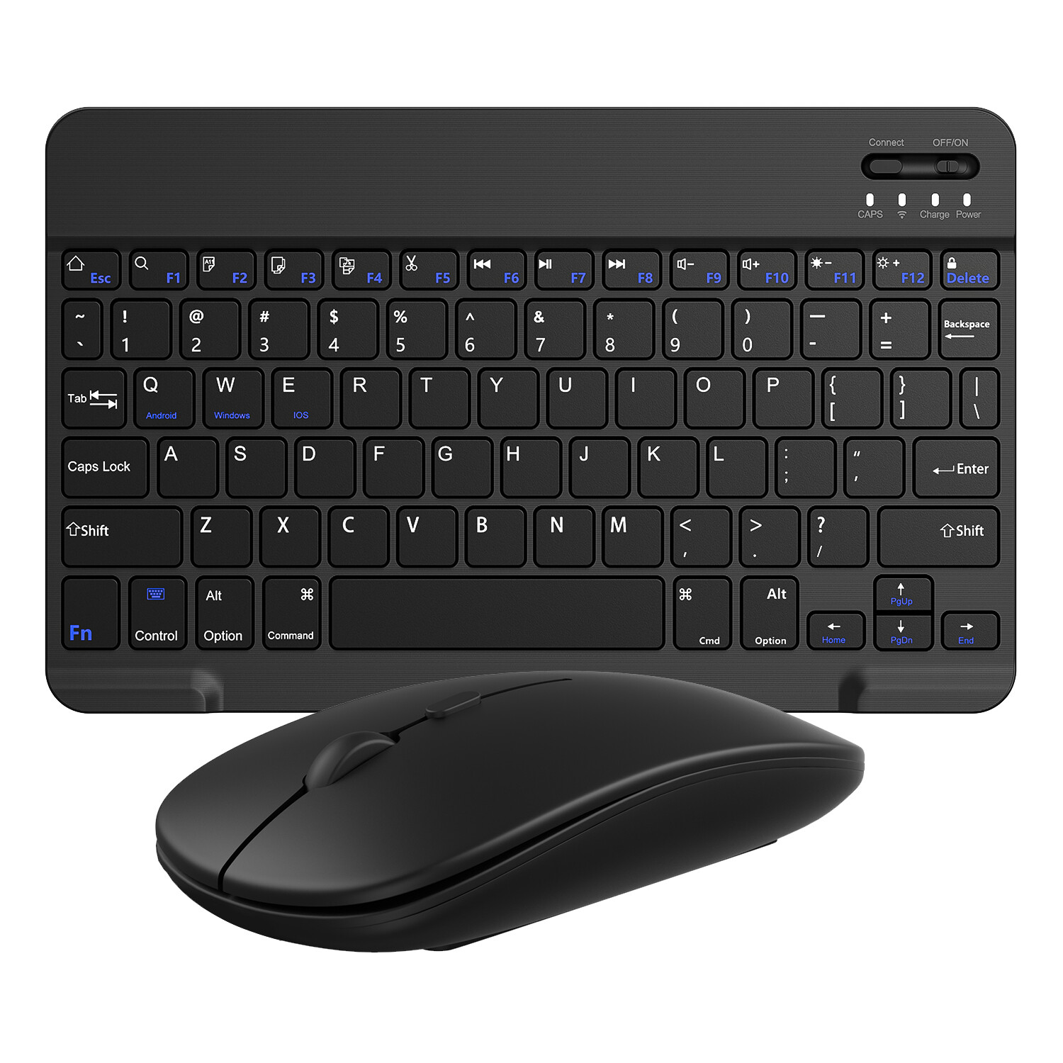 For Laptop PC Mac iPhone Samsung 10''Wireless Bluetooth Quiet Keyboard+Mouse Set