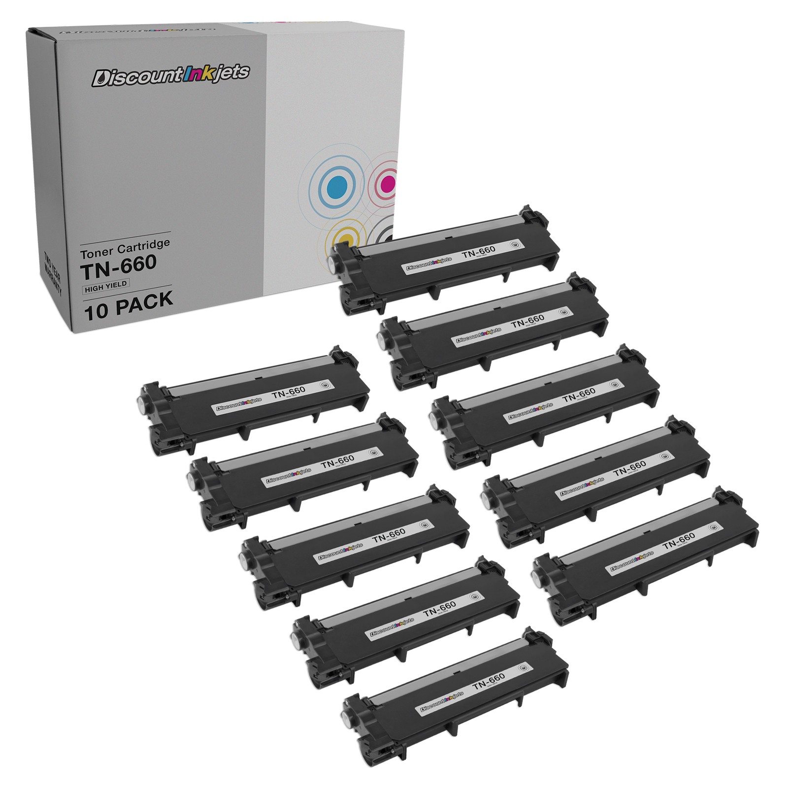 10PK Black TN-660 High Yield BLACK Toner for Brother HL-L2300 MFCL2700 DCP-L2520