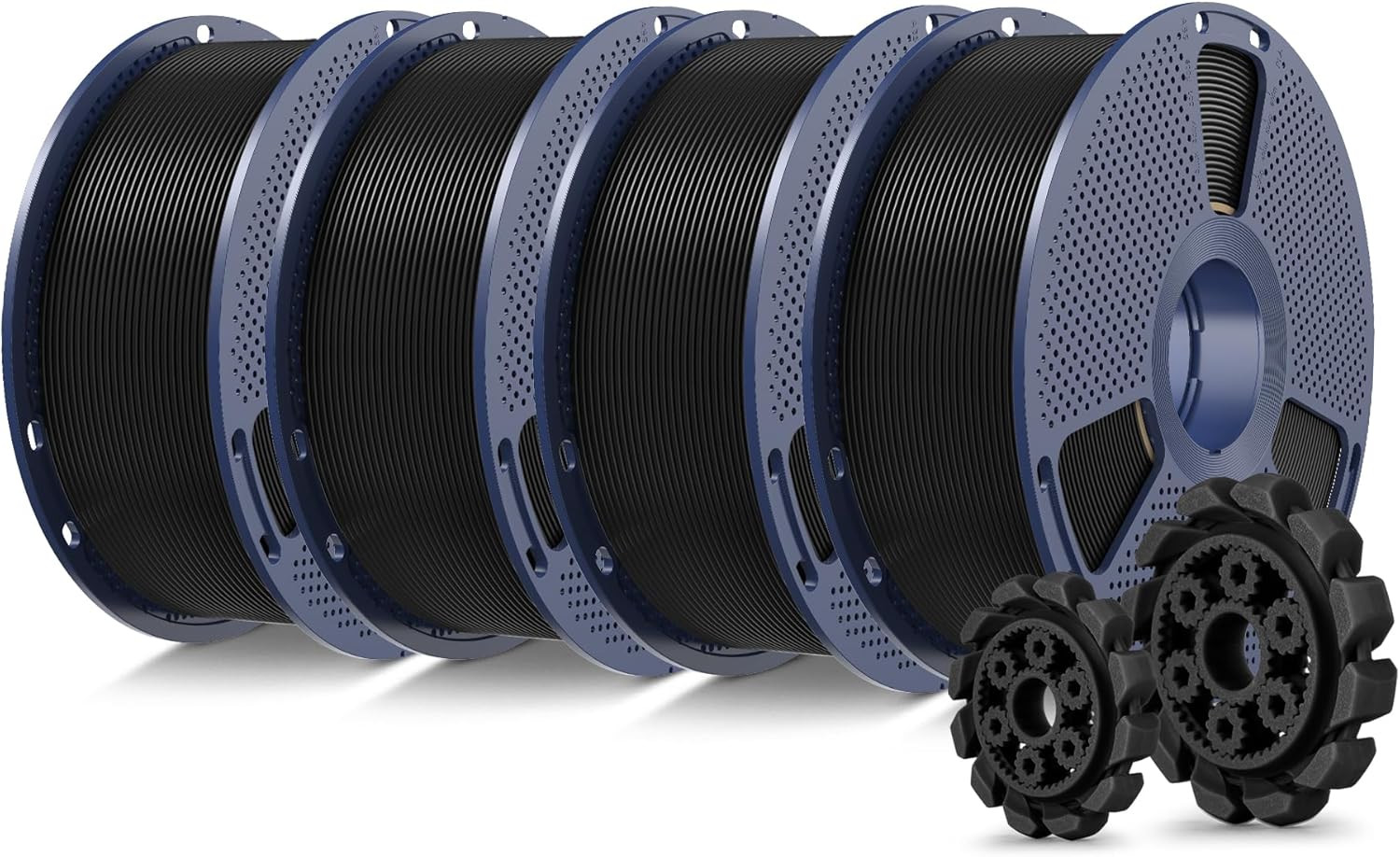 PLA+2.0 3D Printer Filament, Black, 4-Pack (4KG)