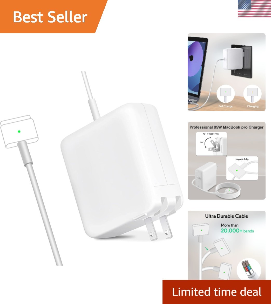 Reliable 85W AC Power Adapter for MacBook Pro & Air - LED Indicator, Fast Charge