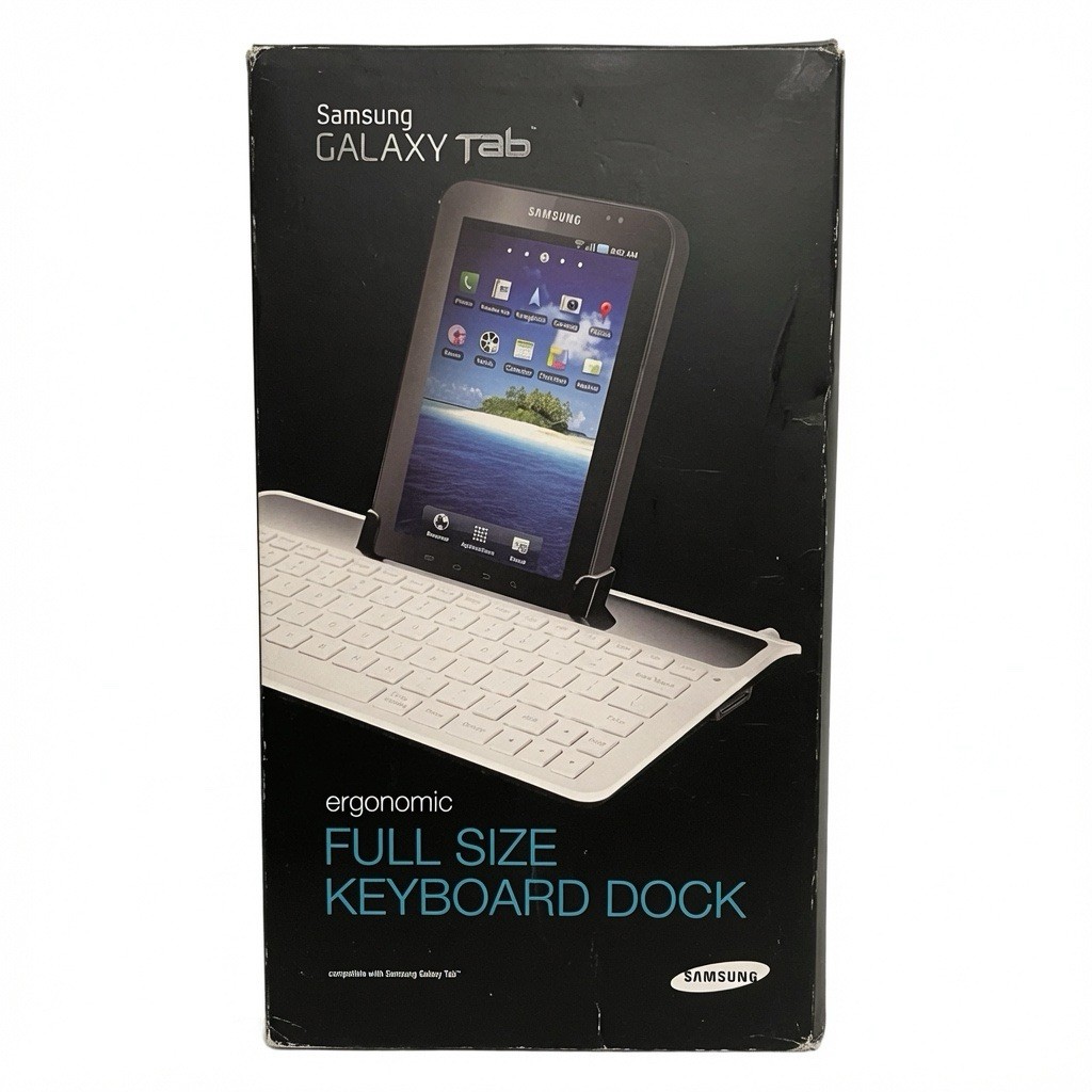 Samsung Galaxy Tab Full Size Keyboard Dock Ergonomic White Original Box