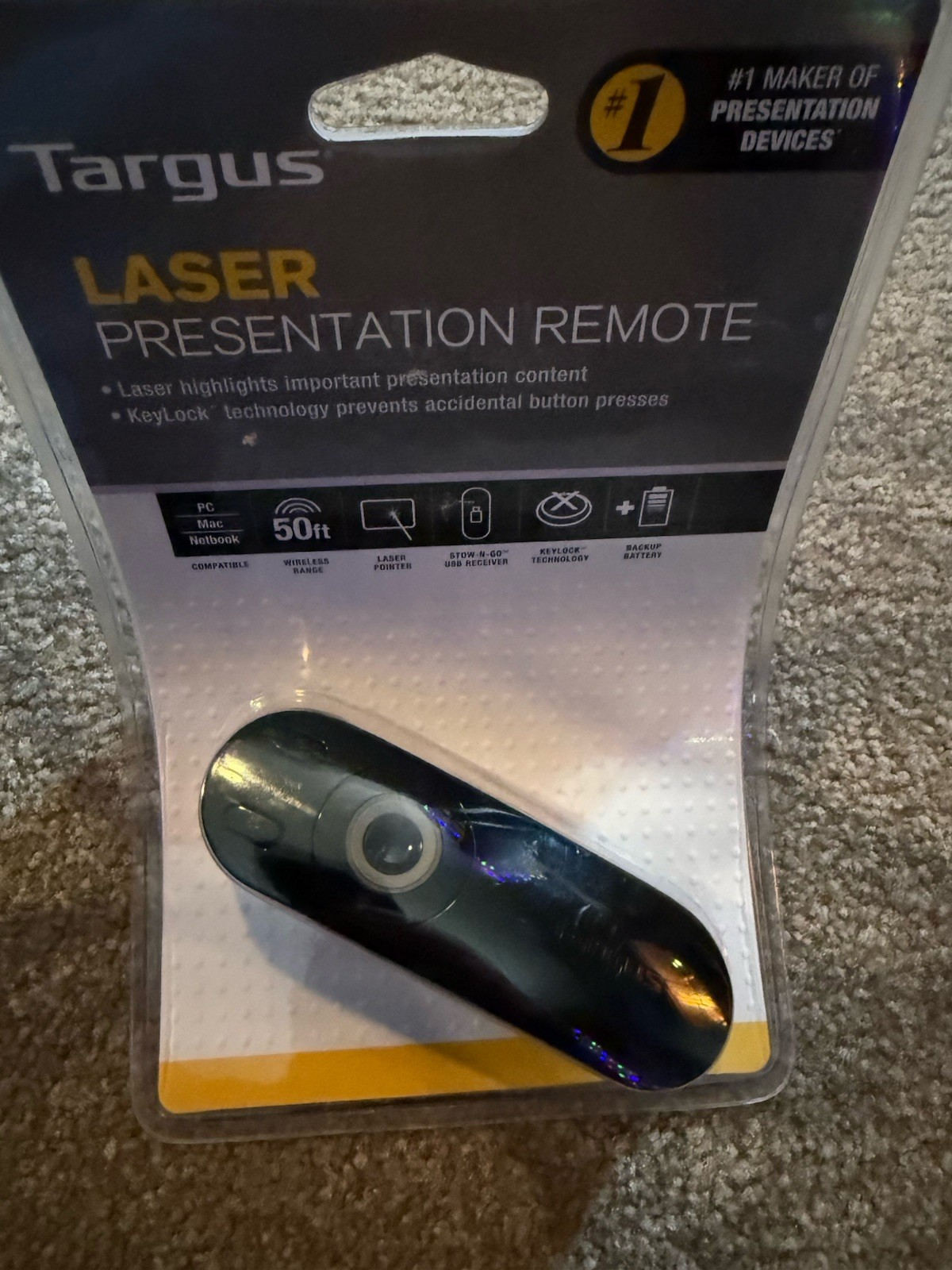 Targus Laser Presentation Remote, Highlights With 50’ Range - New