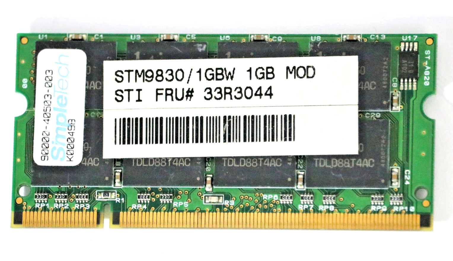 SimpleTech 1GB DDR-333 SDRAM (PC2700) 200-Pin SO-DIMM Notebook Laptop RAM