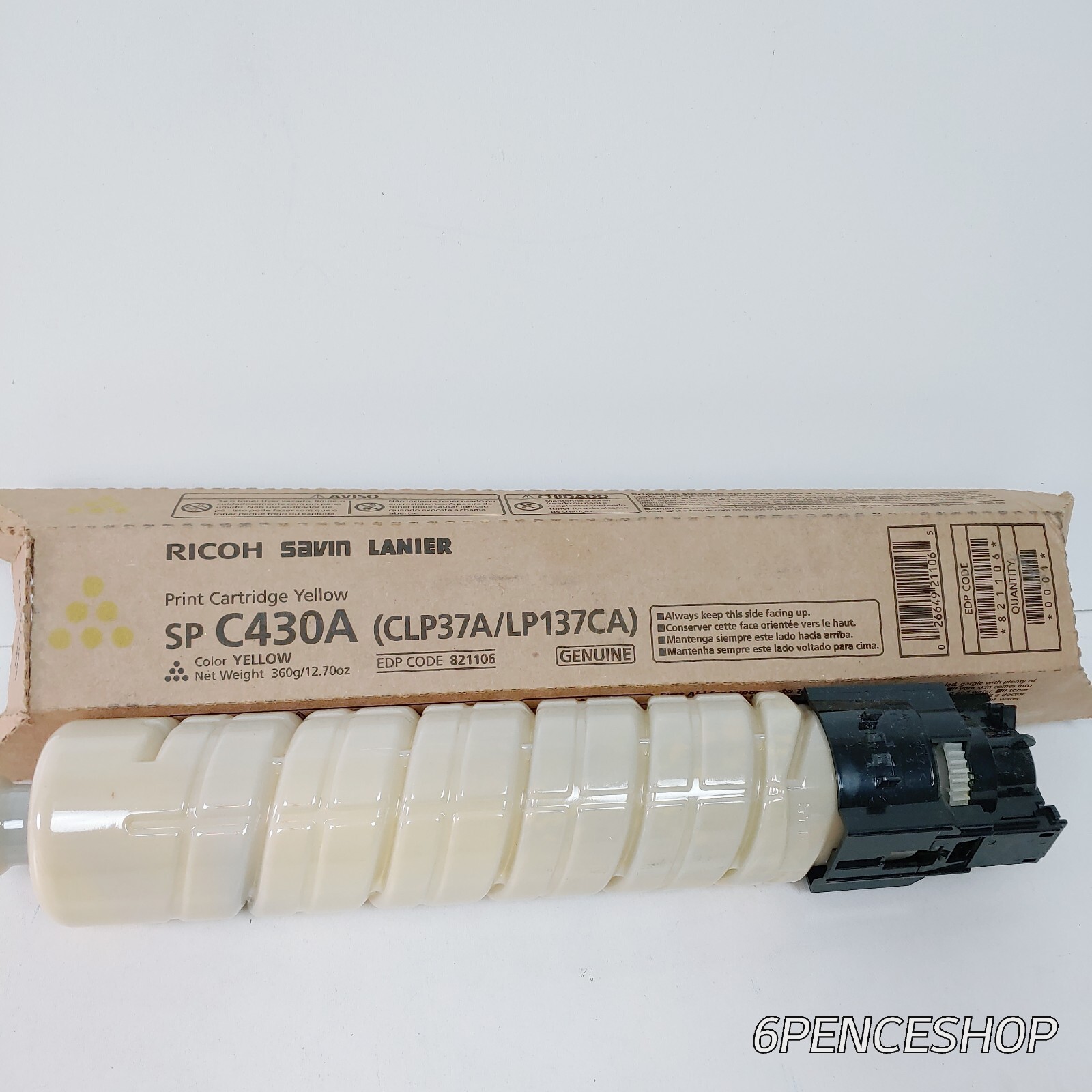 OB *Components are Clean* Ricoh SP C430 Yellow Toner Cartridge (CLP37A/LP137CA)