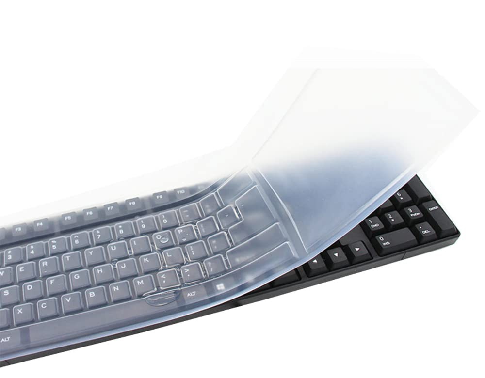Clear Silicone Keyboard Cover Skin for Standard Size Computer/Desktop/PC with 10