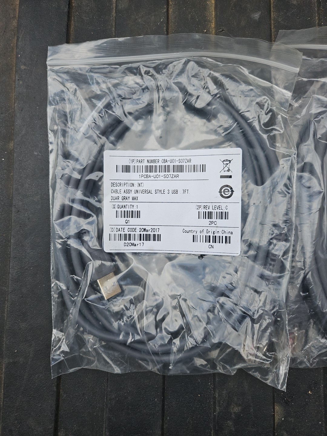 CBA-U01-S07ZAR 7Ft Straight USB Cable for Motorola Zebra Barcode Scanner