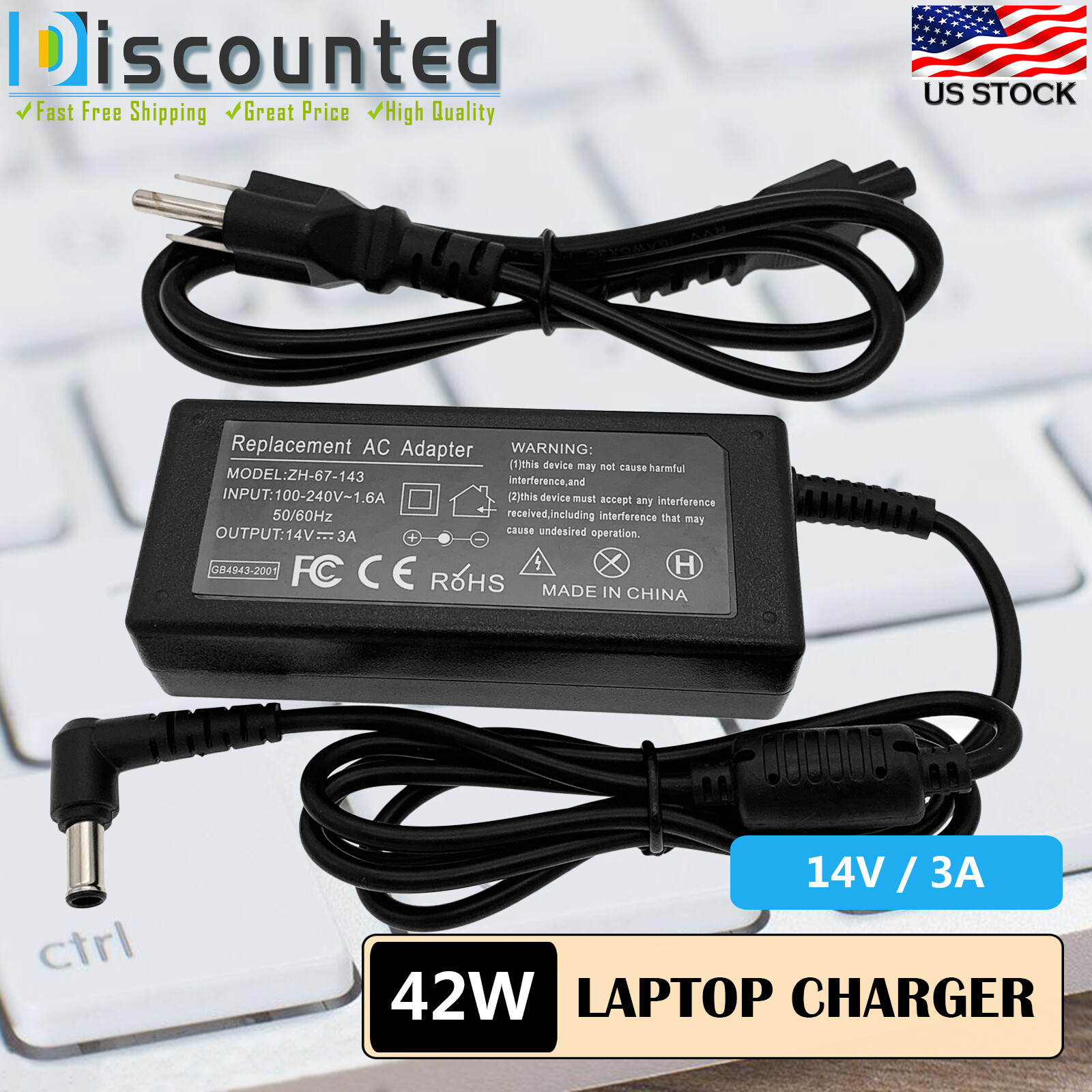 AC Adapter For Samsung LF24T350FHNXZA F24T350FHN LED Monitor Power Supply Cord