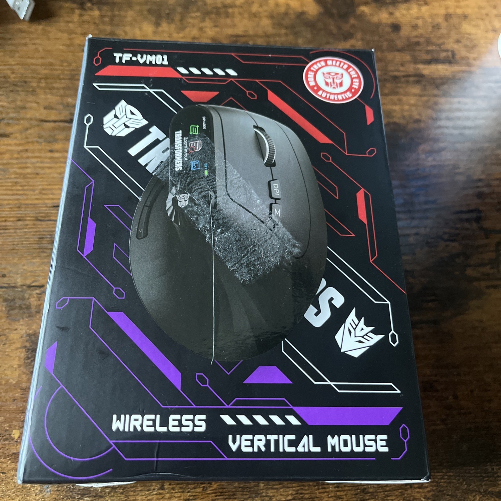 Transformers Vertical Ergonomic Mouse with LED Screen & Knob  Rechargeable 