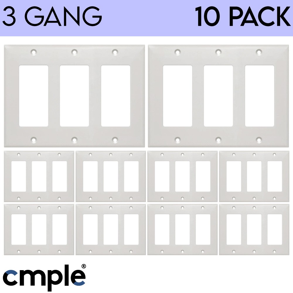 Wall Plate Switch Outlet Cover 1 2 3 4 Gang White Decorator Wallplate Faceplate