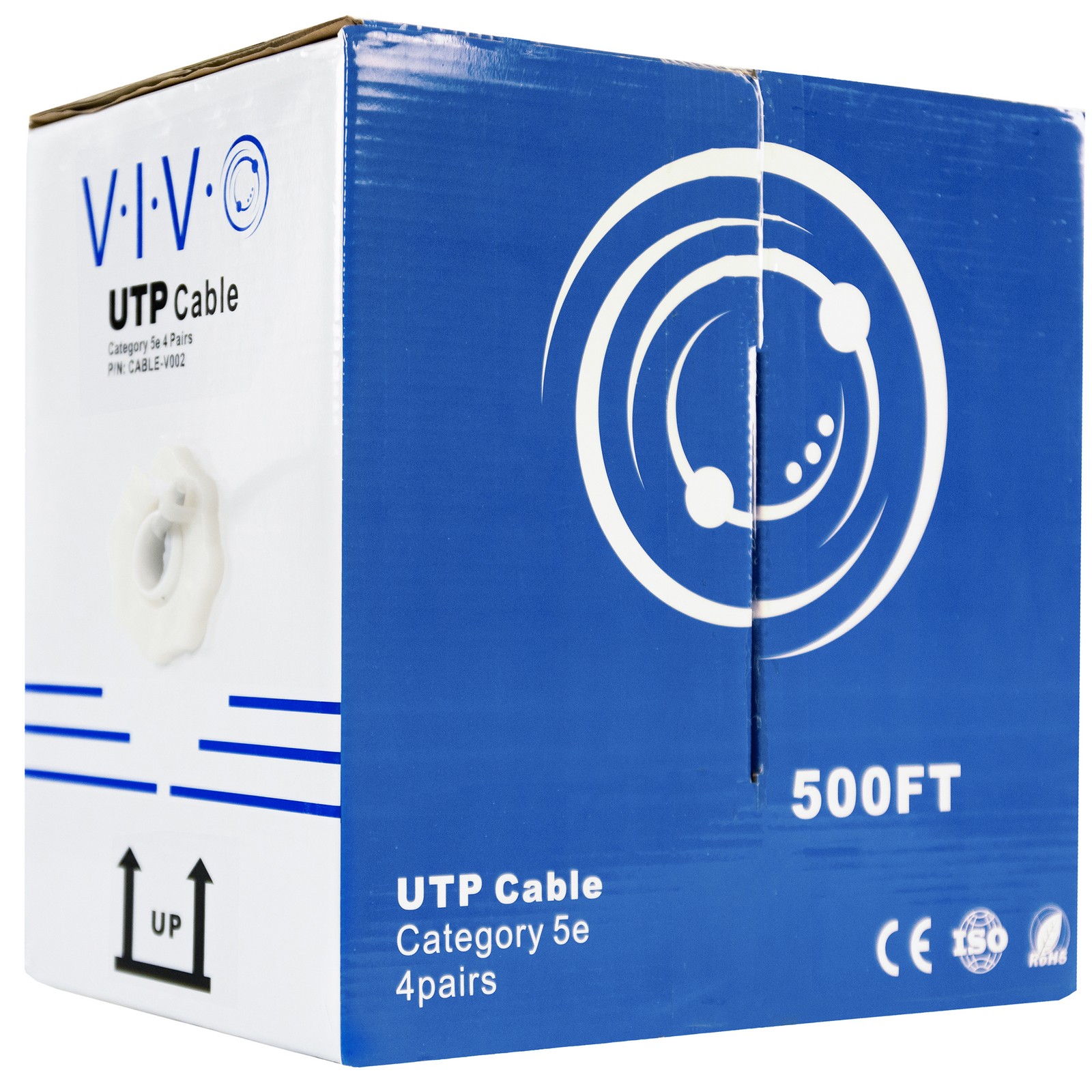 VIVO 500ft Bulk Cat5e LAN Ethernet Cable / Wire UTP Pull Box 500 ft Cat-5e Grey
