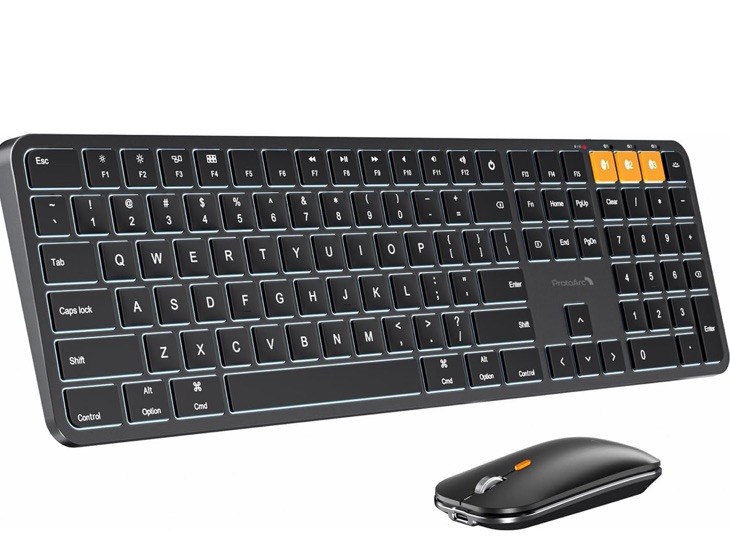 Protoarc Bluetooth Triple Channel Backlit Keyboard And Mouse Combo KM100-A