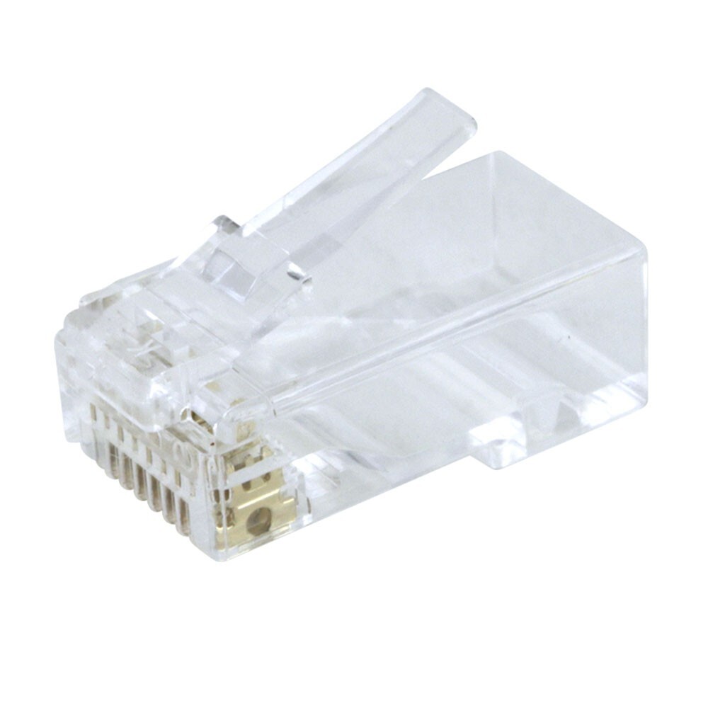 Construct Pro 2-Piece RJ45 Connectors for Solid Cat6 (Qty. 100, Clear)