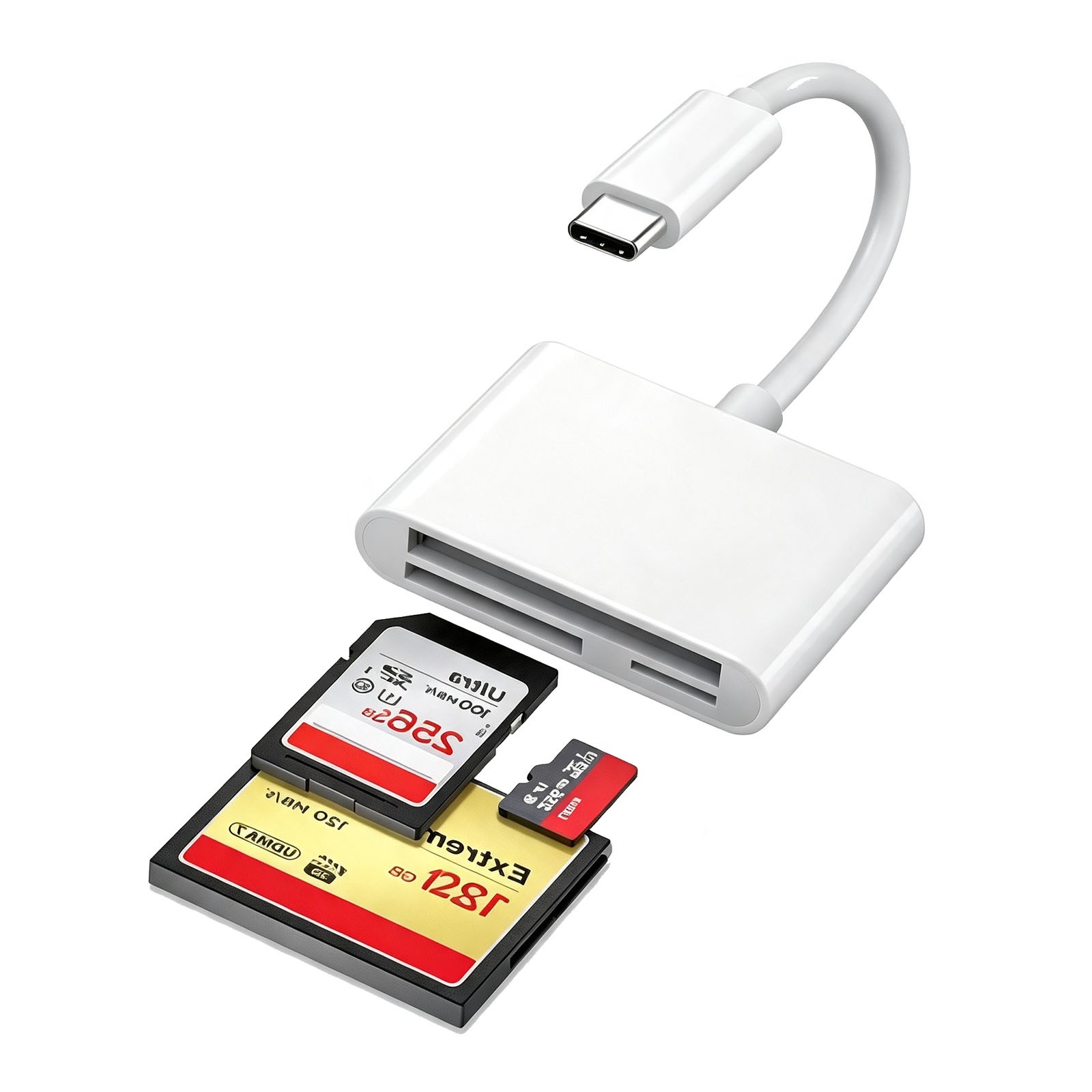 New USB C to SD CF Card Reader for iPad Pro/Macbook Supports CF/SD/TF card