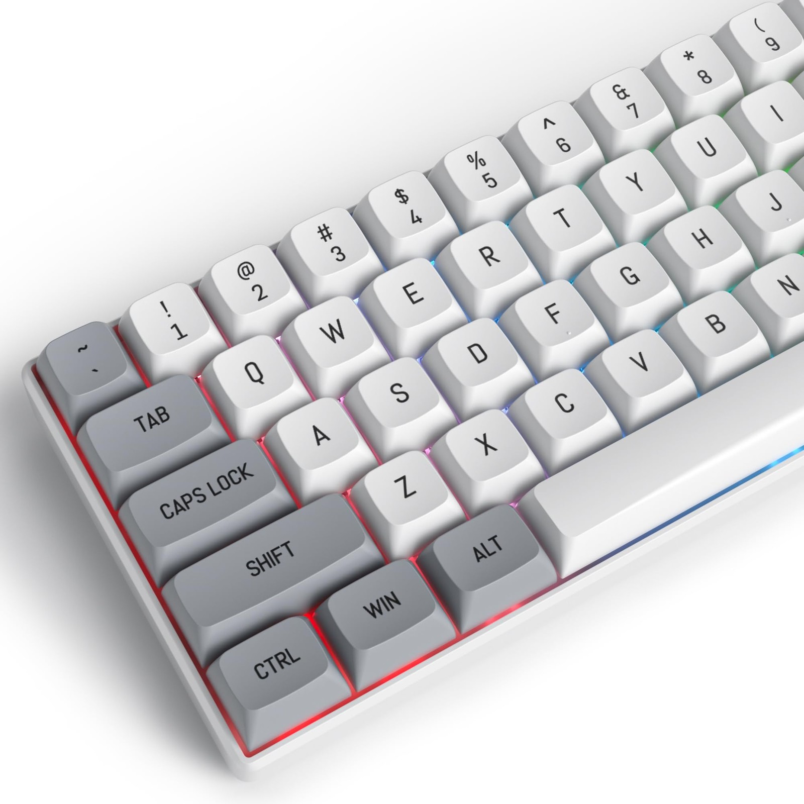 118 Keys Grey White Double Shot PBT Keycaps CSA Profile Fits 61/64/68/87