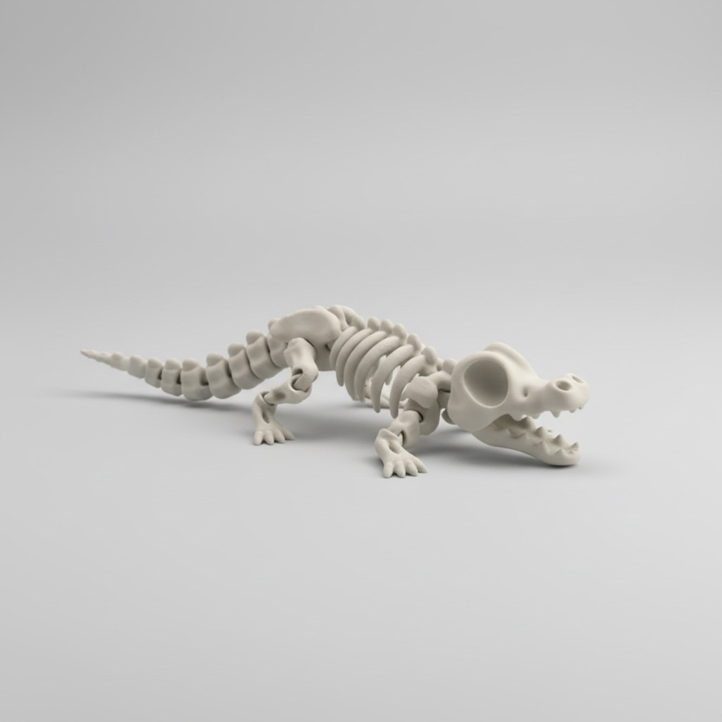 Skeleton Crocodile Fidget Toy - Articulated 3D Printed