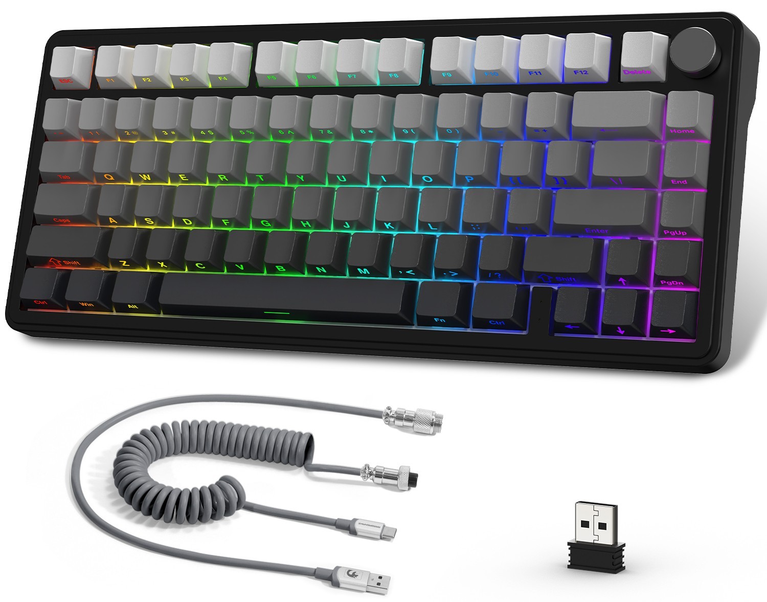 Tri-Mode Hot-Swappable Mechanical Keyboard RGB Gaming KeyboardX85&C01 OPEN BOX