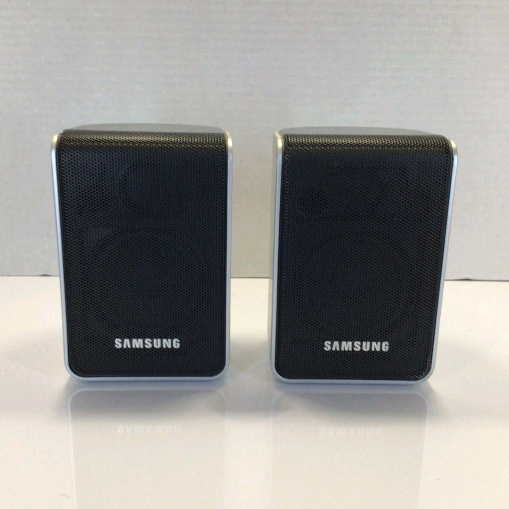 Samsung PS-RP38 Rear Speakers Pair, Silver/Black  (SPEAKERS ONLY/no wires)