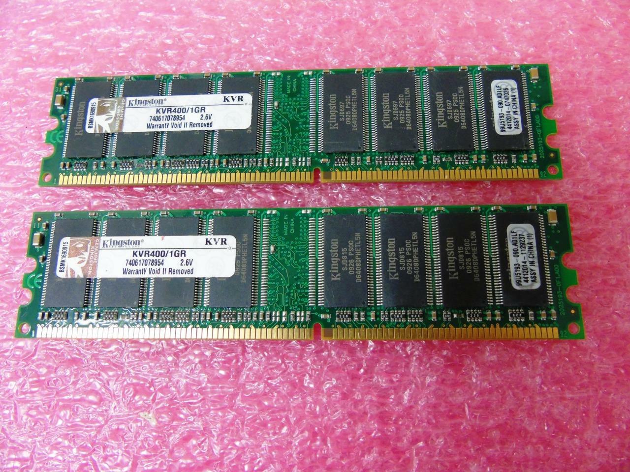 1GB (2x512MB) - Kingston KVR400/1GR  DDR2 667MHZ PC2-5300E Desktop Memory
