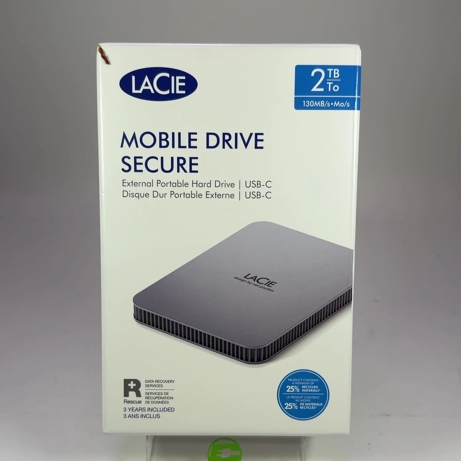 New LaCie Portable Mobile Drive Secure 2TB USB-C to USB-C HDD LRD0TUB