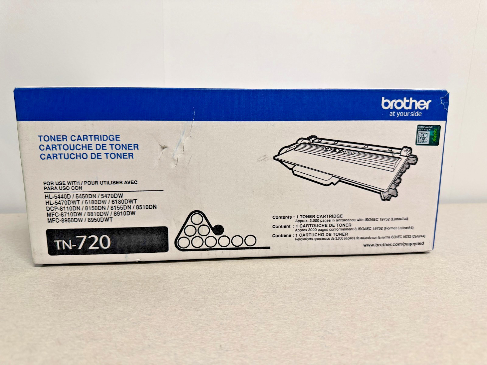 Genuine Brother TN-720 OEM Black Toner Cartridge New Sealed