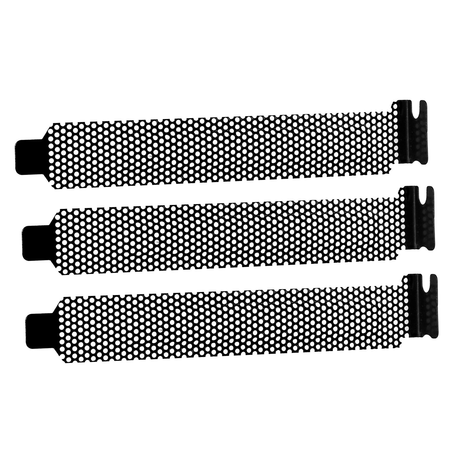 3 Pack Full Height Ventilation Rear Bracket ATX PCIe Slot Air Filter Panel Plate