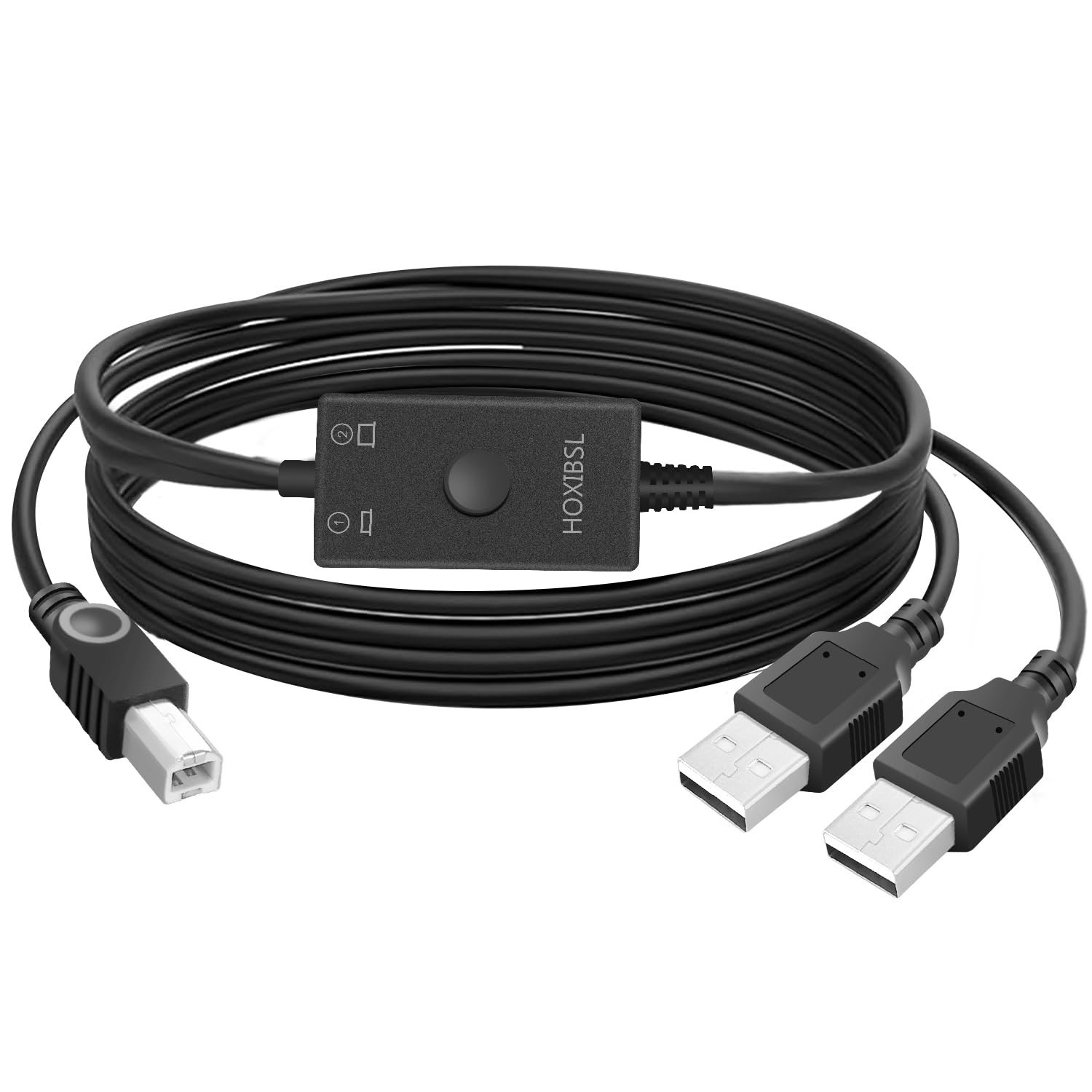 Printer Cable Splitter 1 in 2 Out Printer Splitter for Two Computers Male to