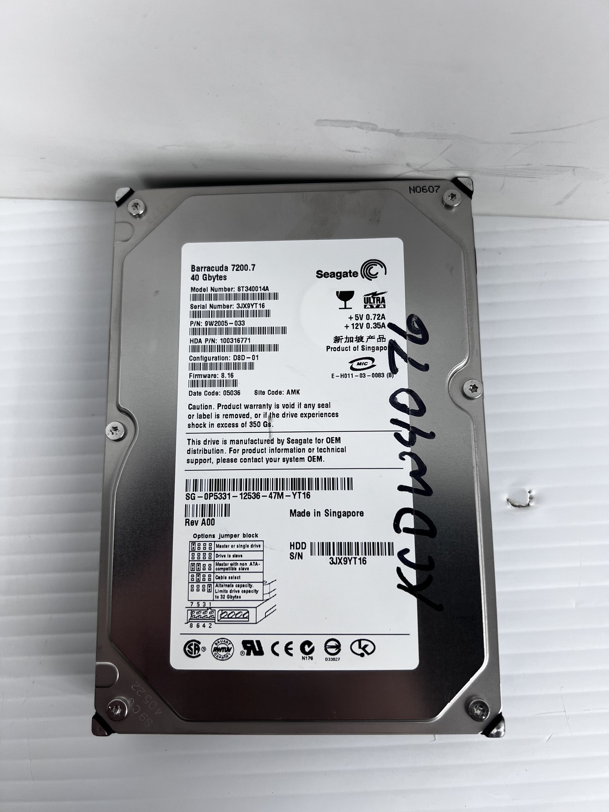 Seagate ST340014A Barracuda Hard Disk Drive 7200.7 40 Gbytes Rev A00
